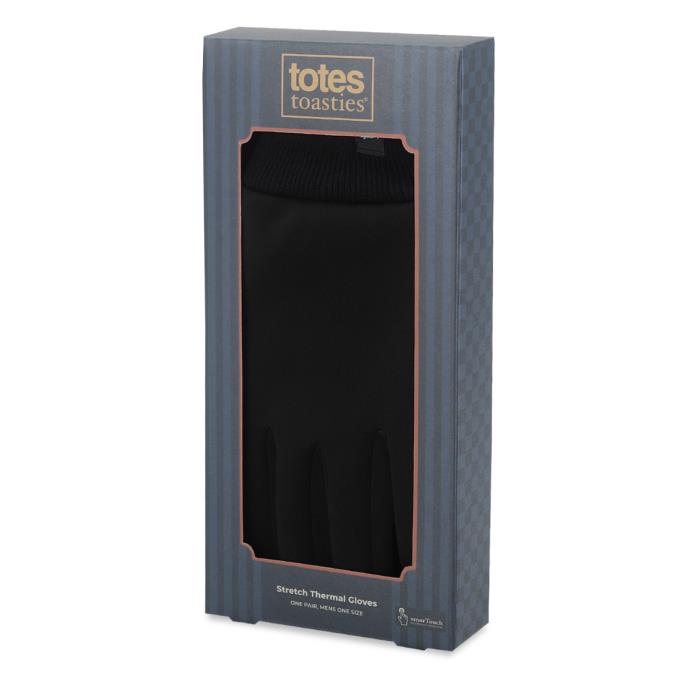 totes toasties® Mens Thermal Lined SmartTouch Gloves Black Extra Image 1